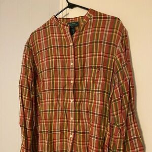 Ralph Lauren 2XL Women’s Multicolor Plaid button down Shirt